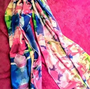 Cashmere/silk 80" x28 " scarf, hemmed. WEARABLE AR